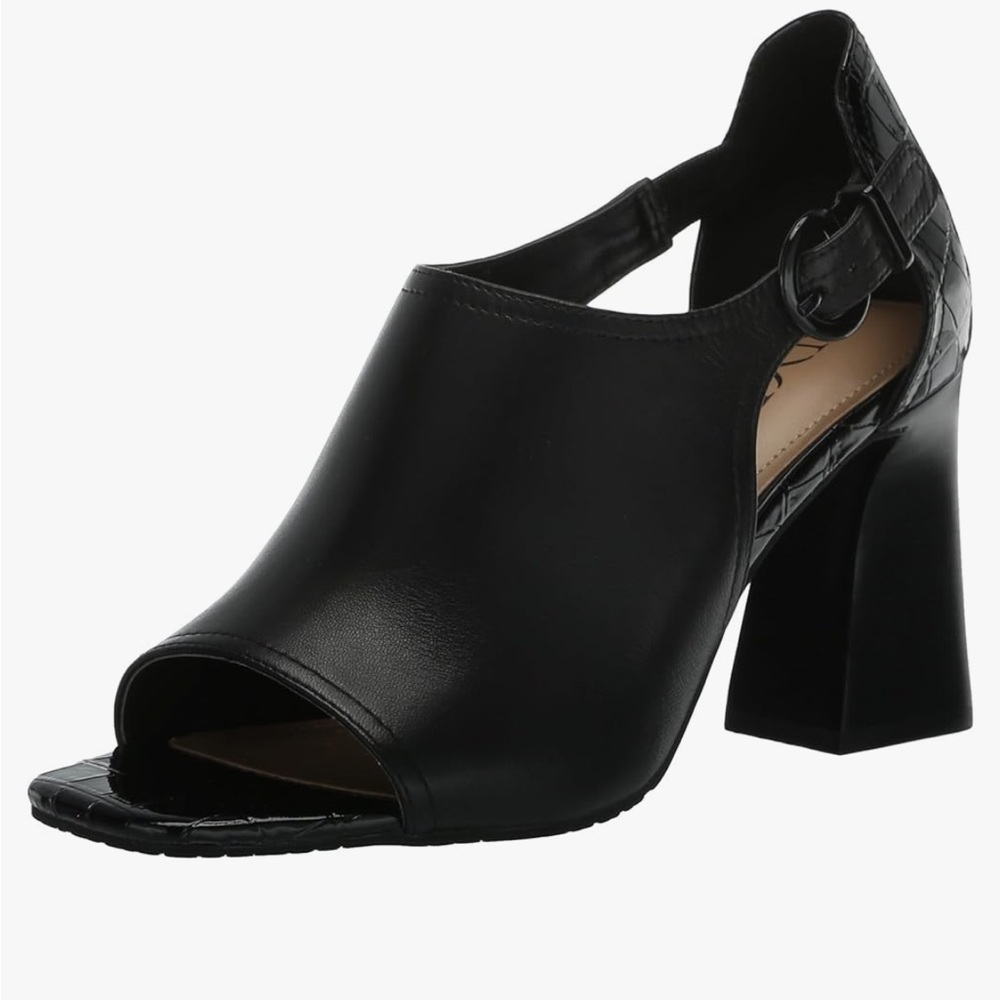 NYDJ Womens Nappa Leather Flared Block Heel